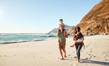 Family at the beach while in an IVA